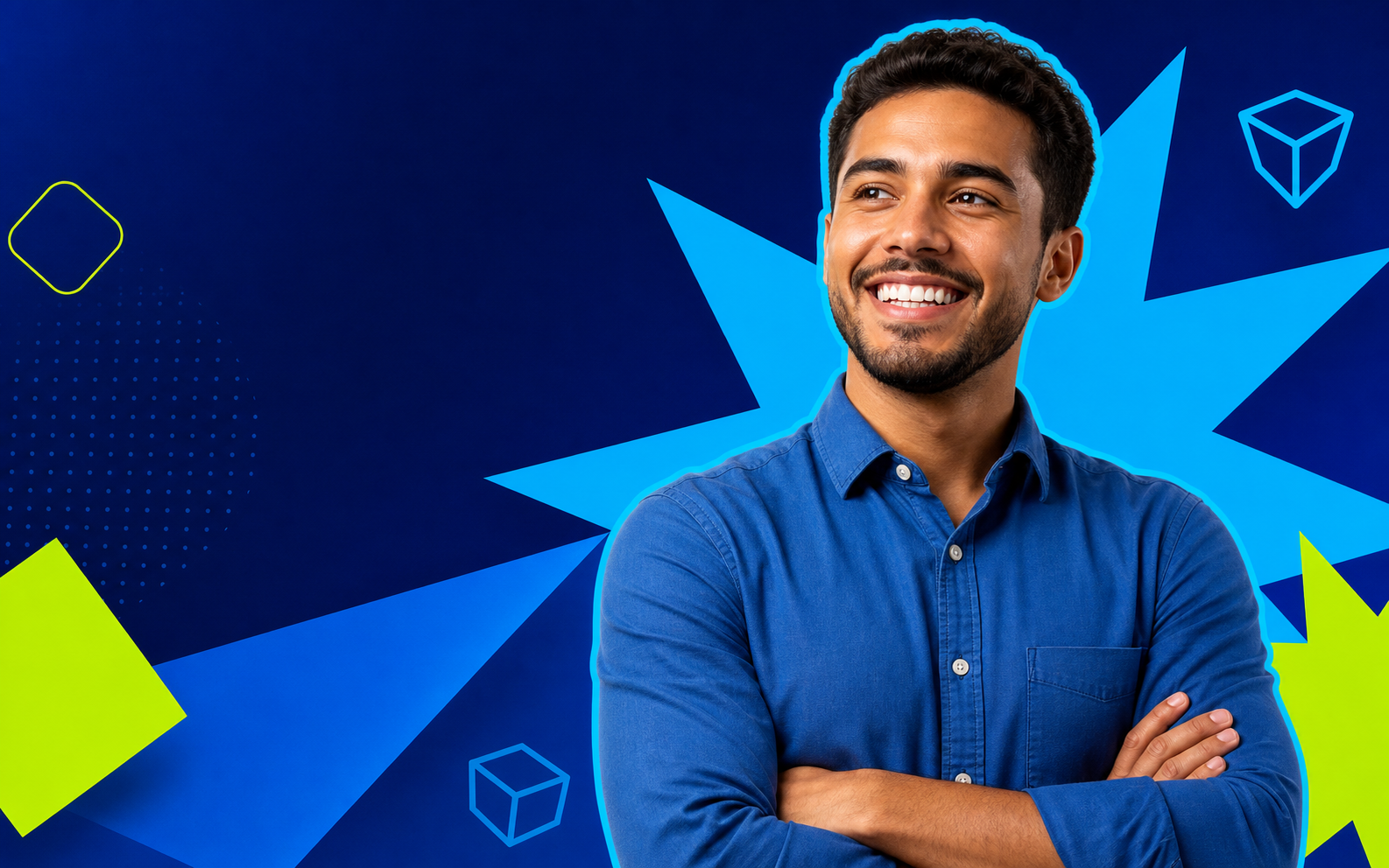 Empreendedor sorrindo em destaque